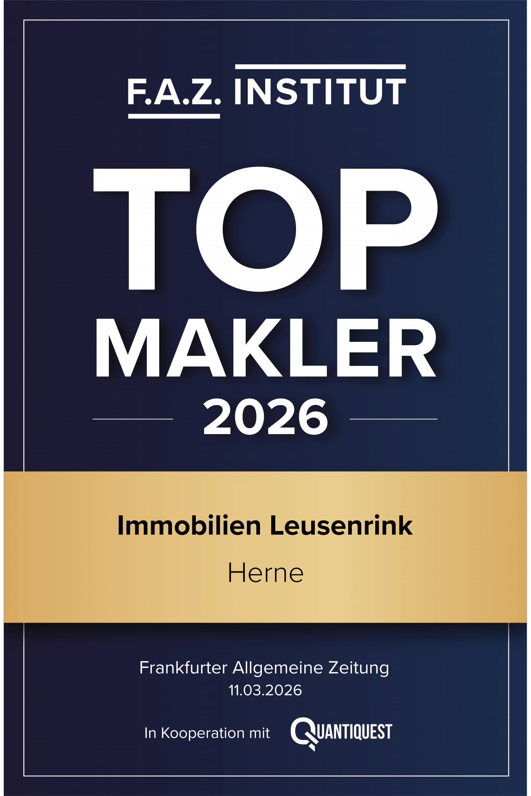 Foto Ausgezeichnet vom F.A.Z.-Institut als Top-Makler (2026)