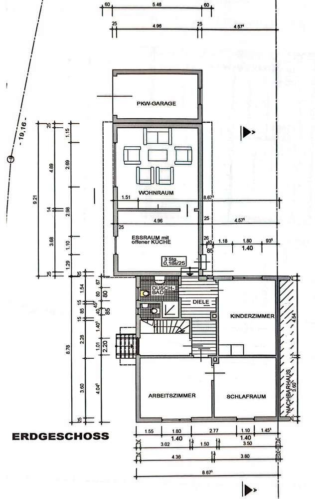 Grundriss EG Doppelhaush�lfte Herten / Scherlebeck