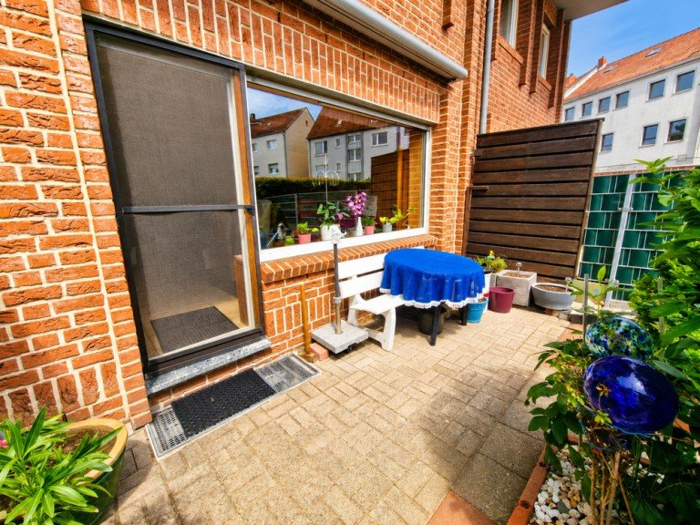 Terrasse Herne / Holsterhausen Erdgeschosswohnung Familiengl�ck auf zwei Ebenen - gepflegte Maisonettewohnung mit sonniger Terrasse, Garten und Garage