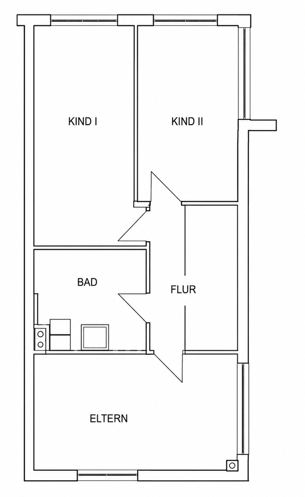 Grundriss OG Erdgeschosswohnung Herne / Holsterhausen