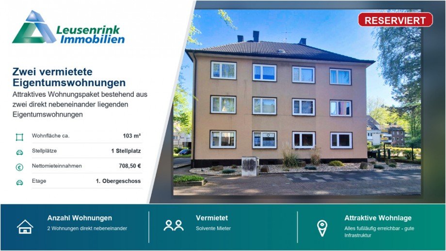 RESERVIERT Etagenwohnung Herne / Eickel