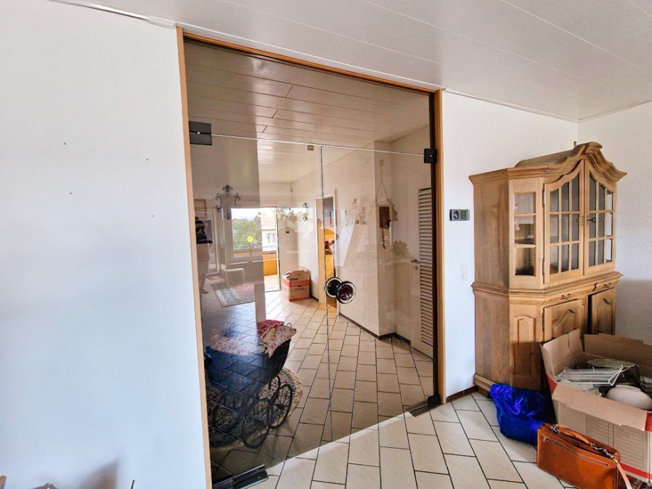 Wohnzimmer-Glast�r Etagenwohnung Herne