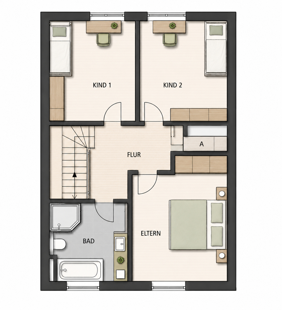Grundriss OG Reihenmittelhaus Bochum