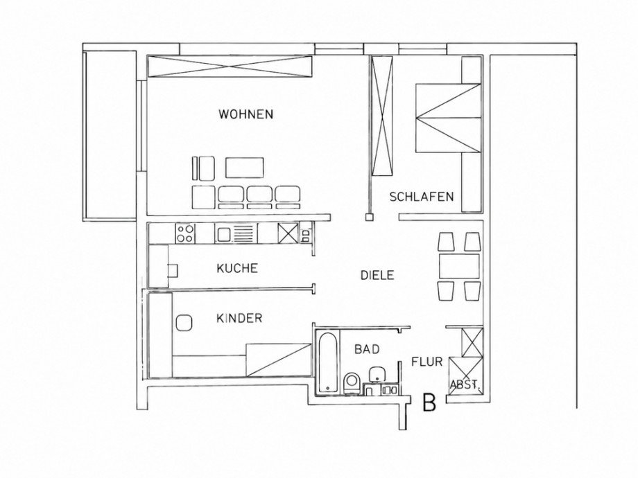 Grundriss Etagenwohnung Herne / S�d