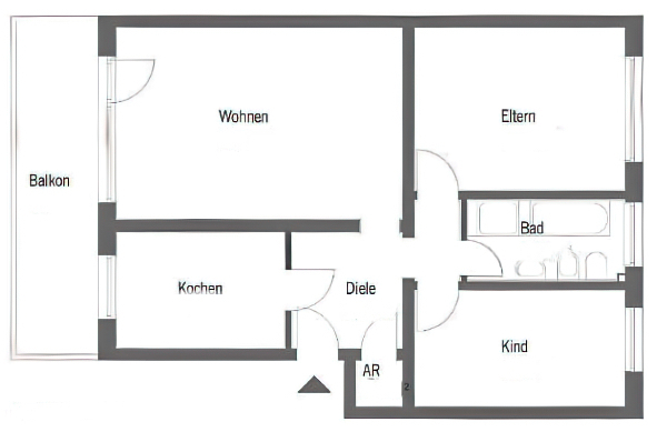 Grundriss Etagenwohnung Herne / Eickel