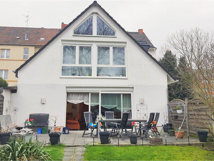 R�ckansicht Maisonettewohnung Herne / Eickel