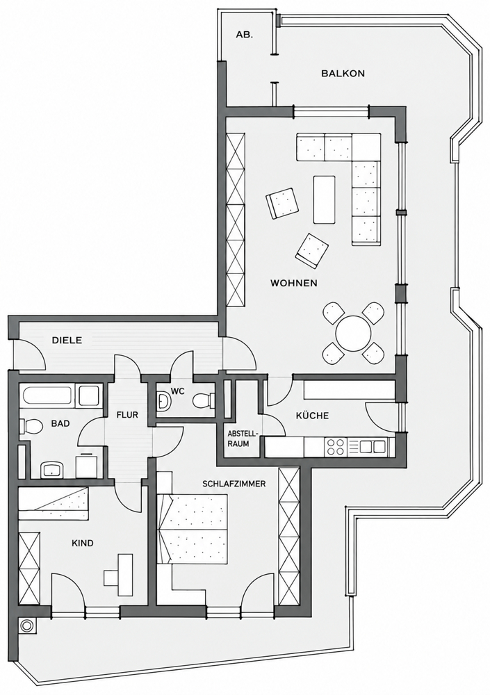 Grundriss Etagenwohnung Herne