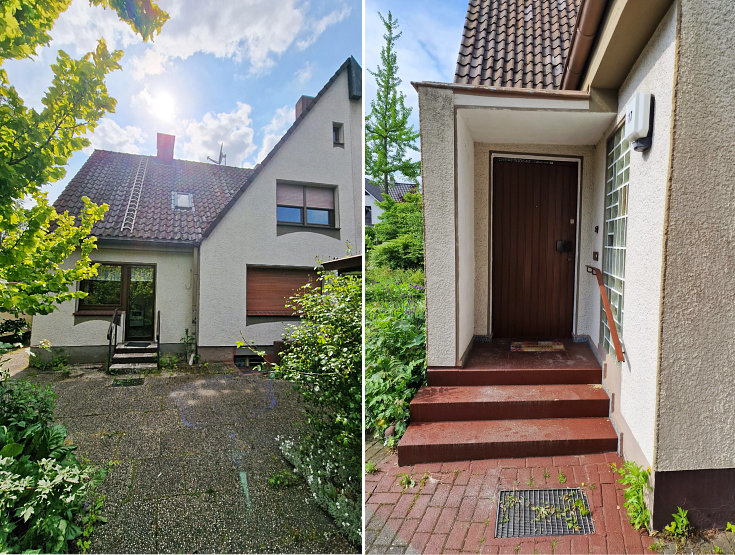 R�ckansicht-Eingang Doppelhaush�lfte Herne