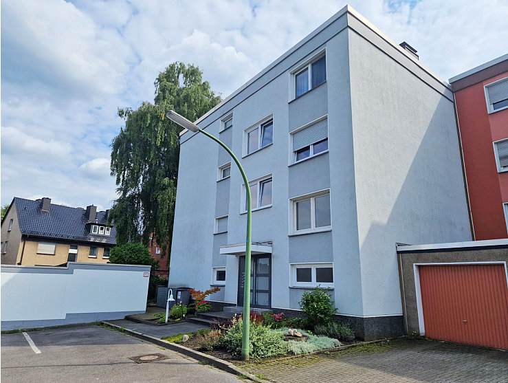 Stra�enansicht Herne Etagenwohnung Charmante Eigentumswohnung mit Balkon und Garage in Sackgassenlage