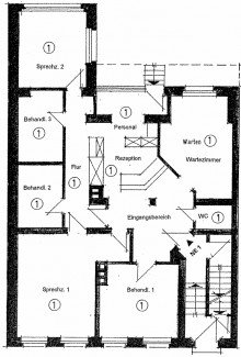 Grundriss RESERVIERT - Etablierte Praxisr�ume in zentraler Lage - freiwerdend