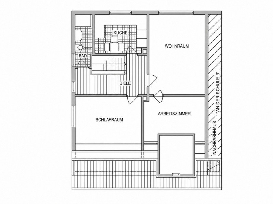 Grundriss OG Doppelhaush�lfte Herten / Scherlebeck